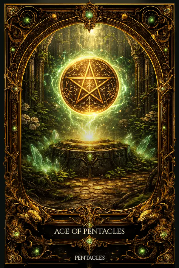 Ace of Pentacles tarot card artwork