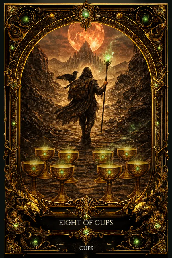 Eight of Cups tarot card artwork