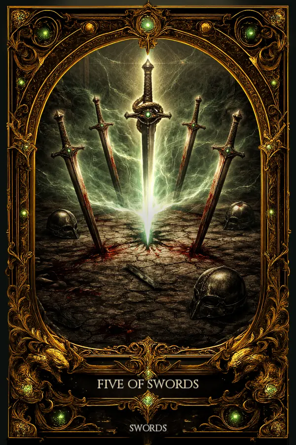 Five of Swords tarot card artwork