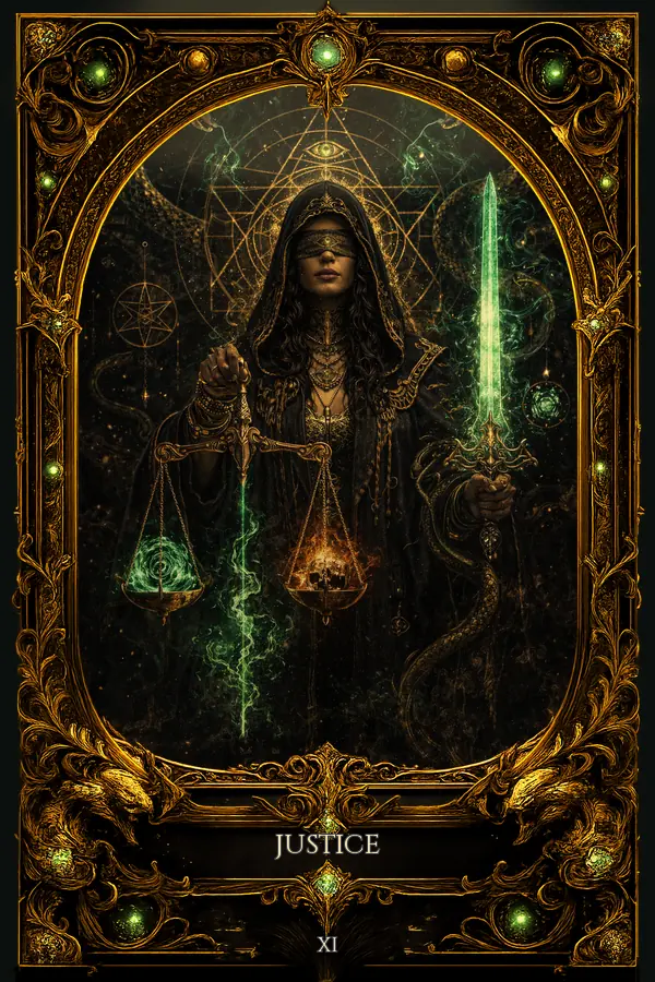 Justice tarot card artwork