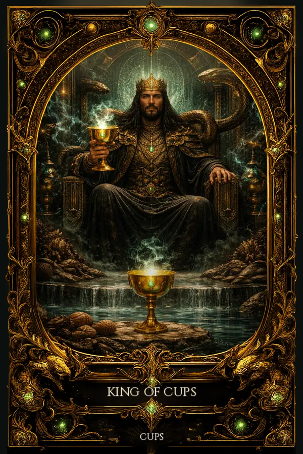 King of Cups tarot card artwork