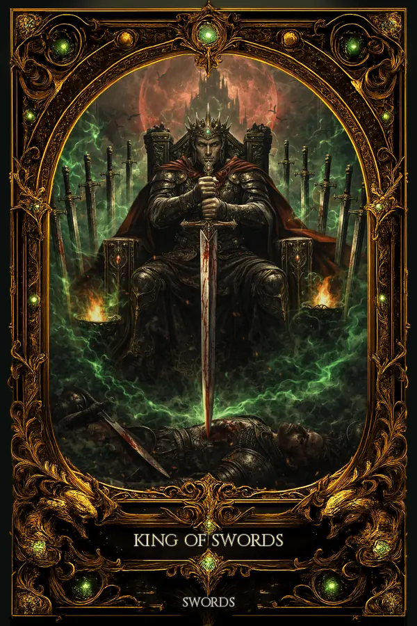 King of Swords tarot card artwork