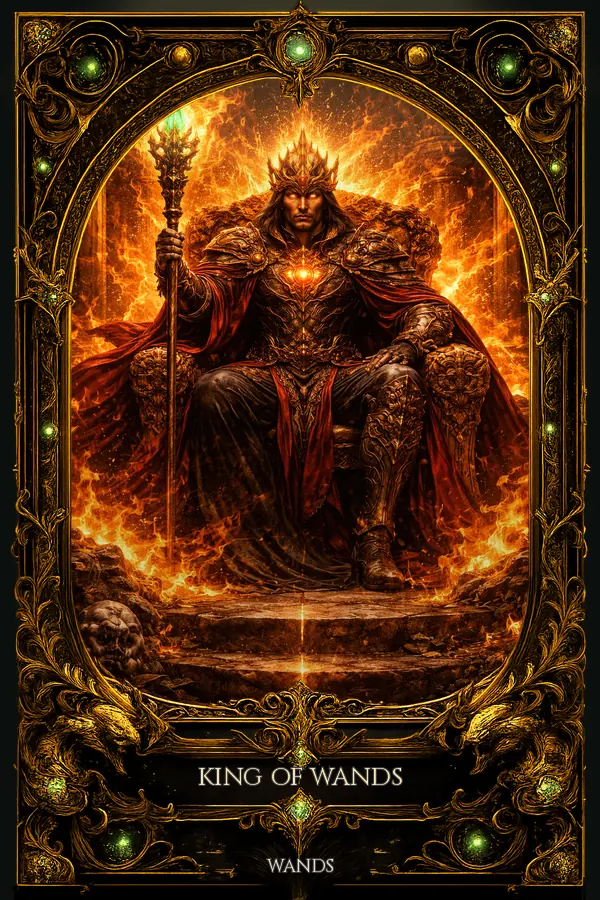 King of Wands tarot card artwork