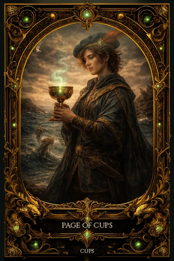 Page of Cups tarot card artwork