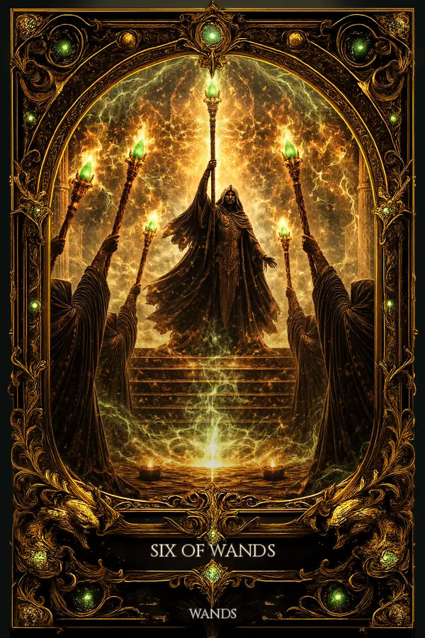 Six of Wands tarot card artwork