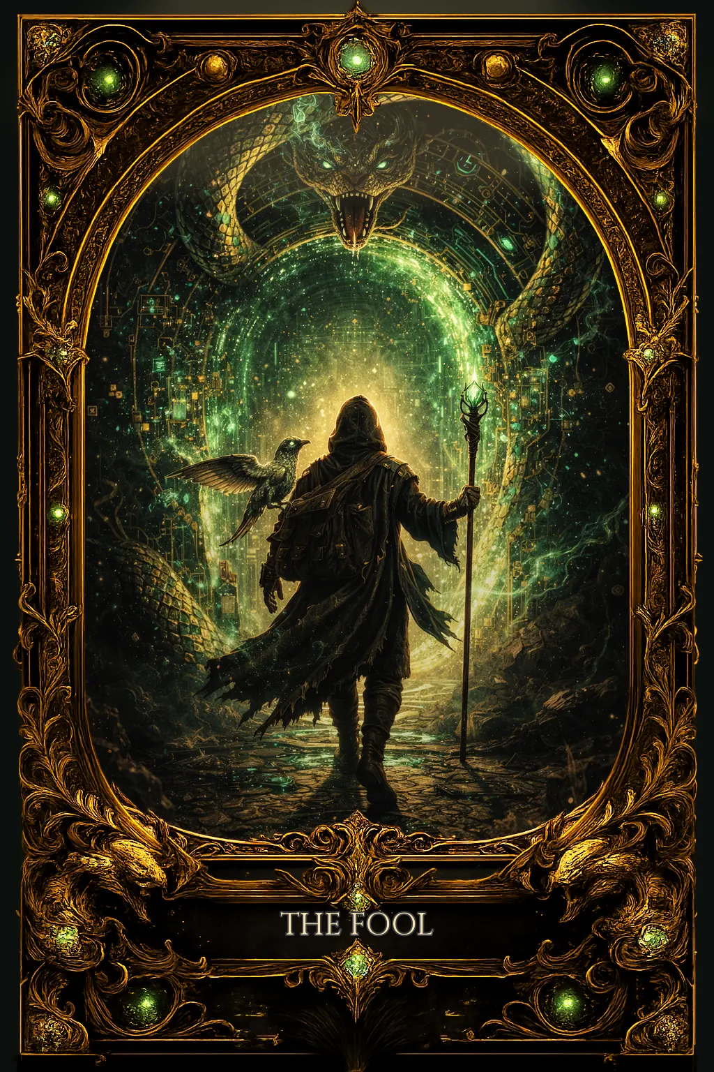 The Fool from the Serpents Way tarot deck