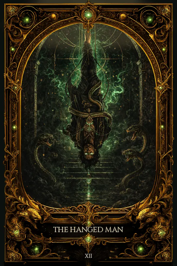 The Hanged Man tarot card artwork