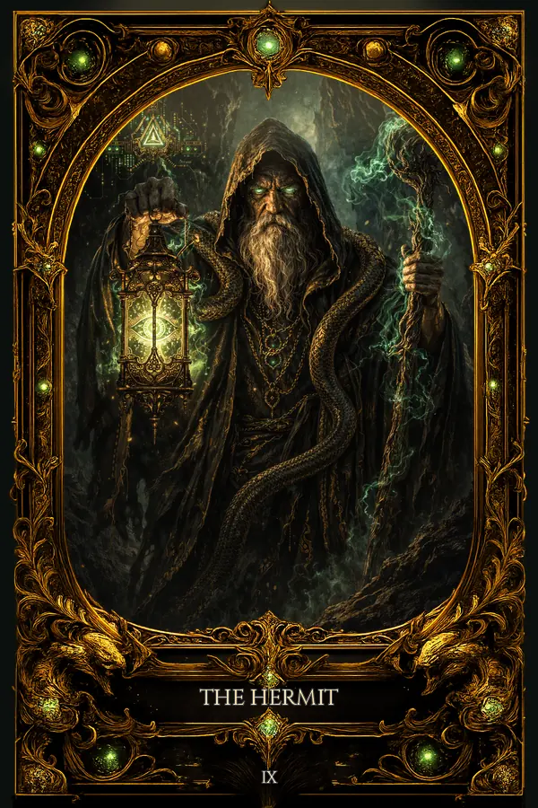 The Hermit tarot card artwork