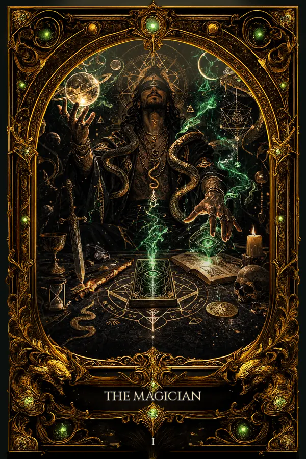 The Magician tarot card artwork