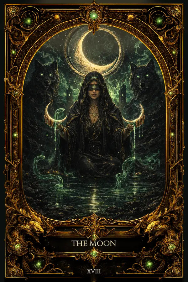The Moon tarot card artwork