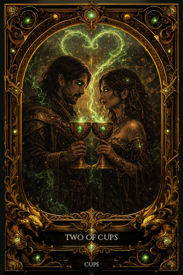 Two of Cups tarot card artwork