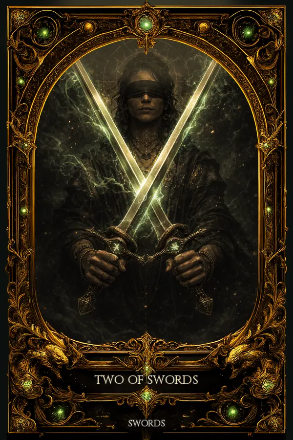 Two of Swords tarot card artwork
